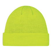 Safety green tuque on a white background