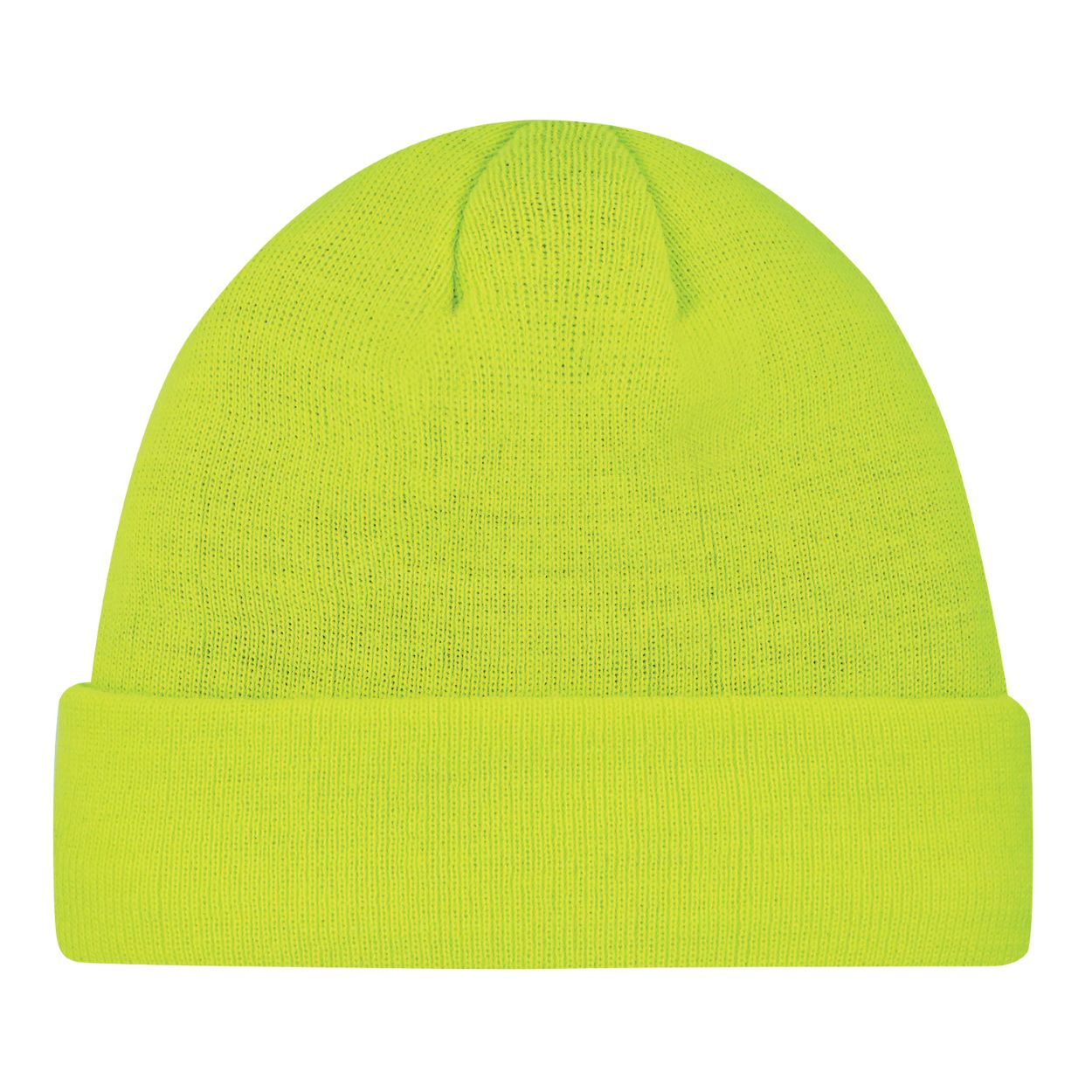 Safety green tuque on a white background