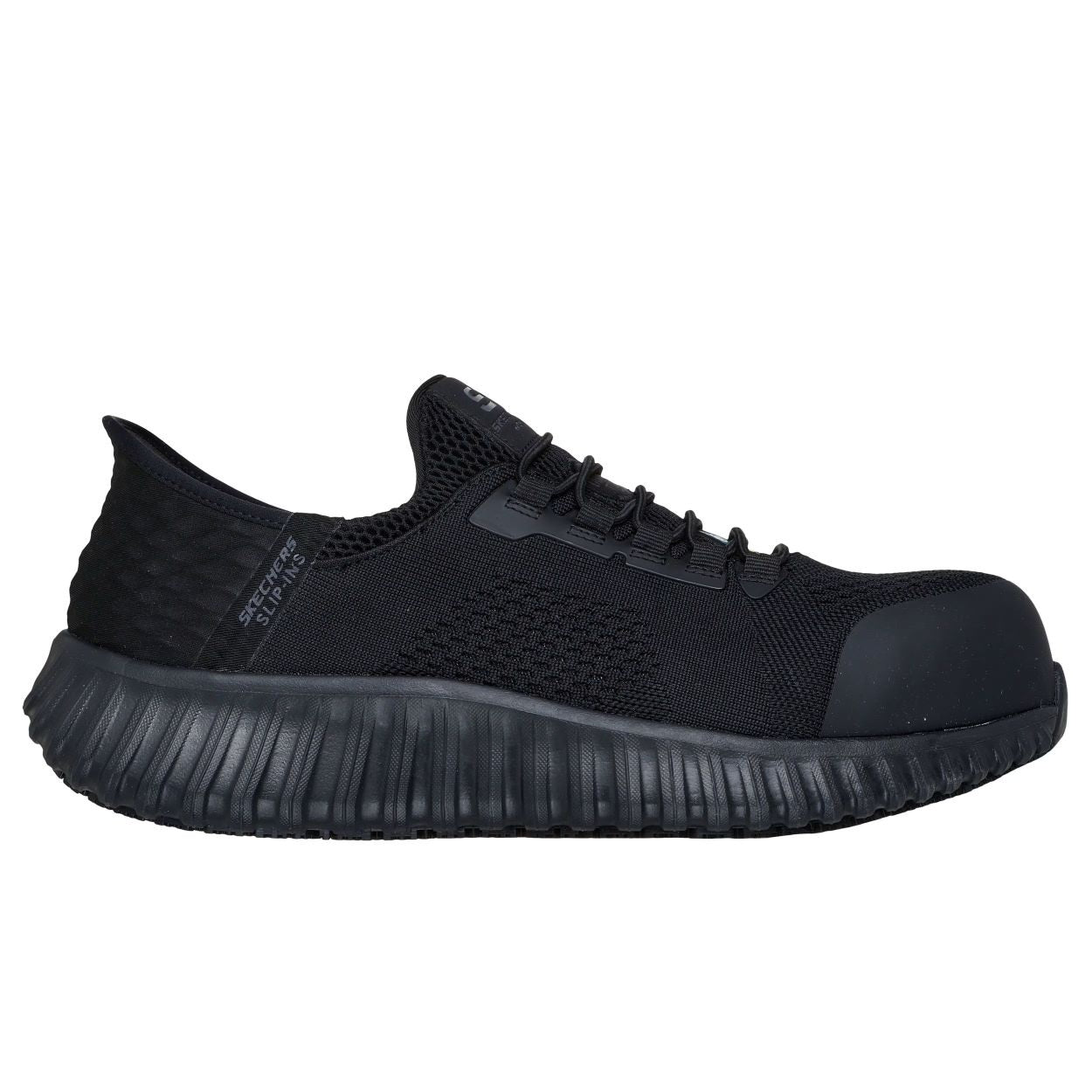 Black shoe on a white background