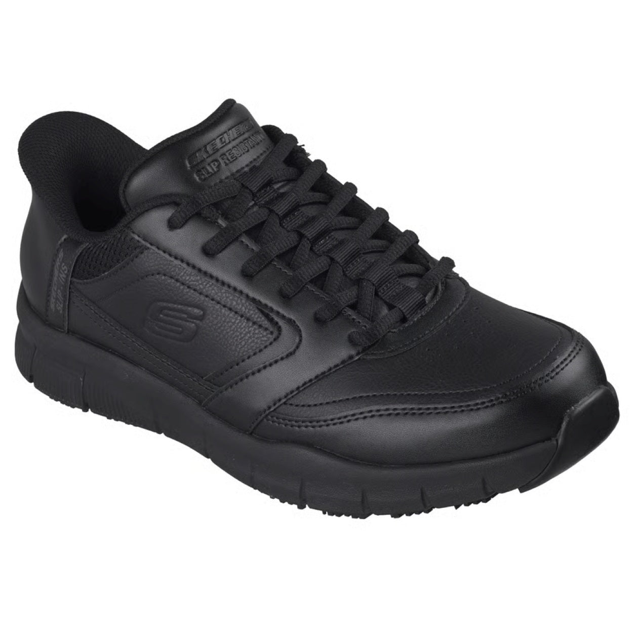 Black shoe on a white background