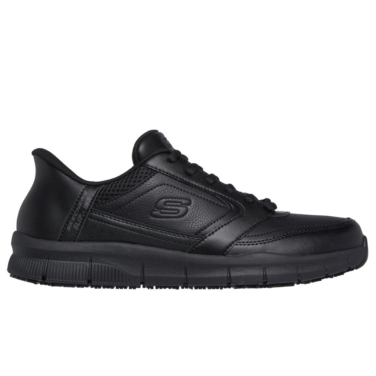 Black shoe on a white background