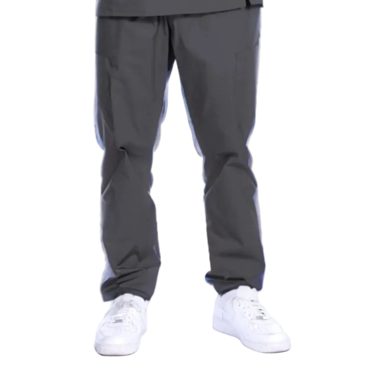 Pewter scrub pants on a white background