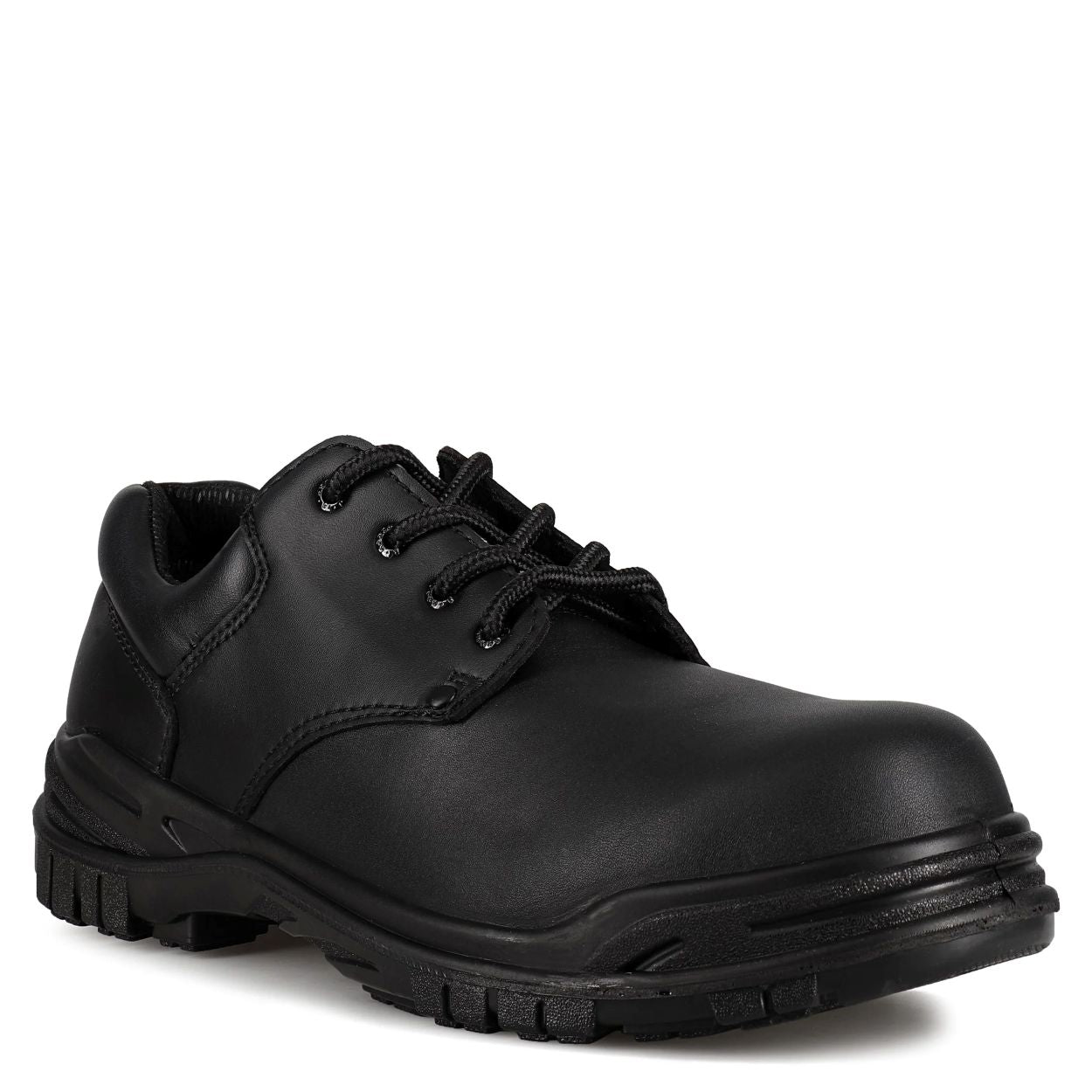 Black shoe on a white background