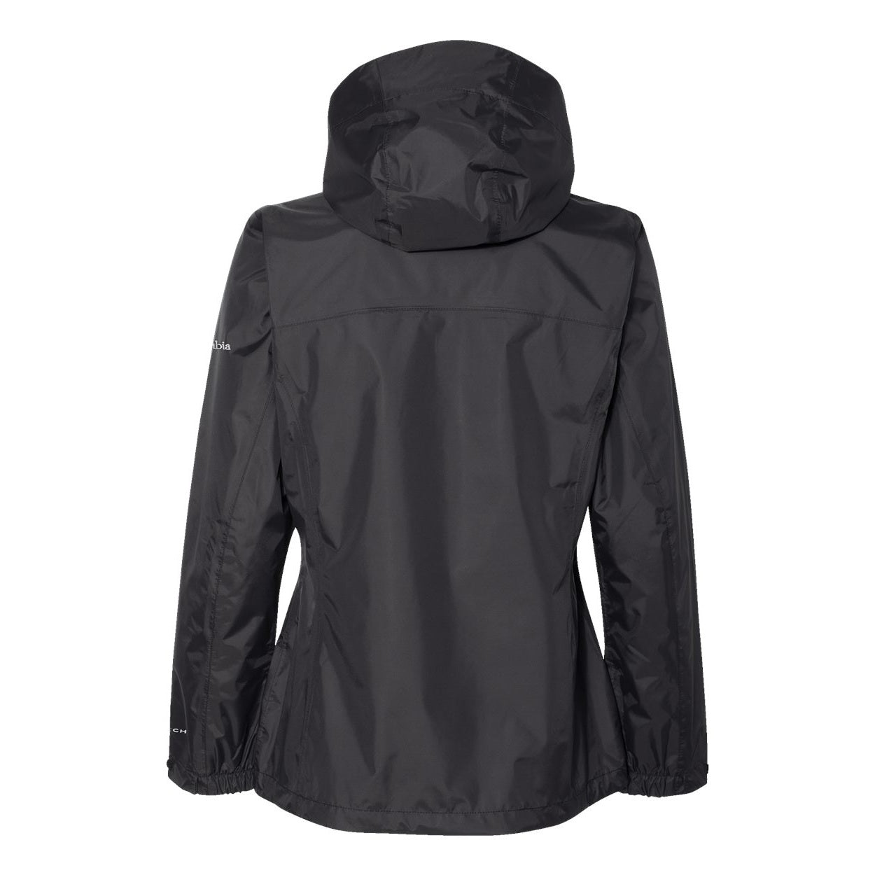 Black rain jacket on a white background