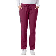 Wine burgundy scrub pants on a white background