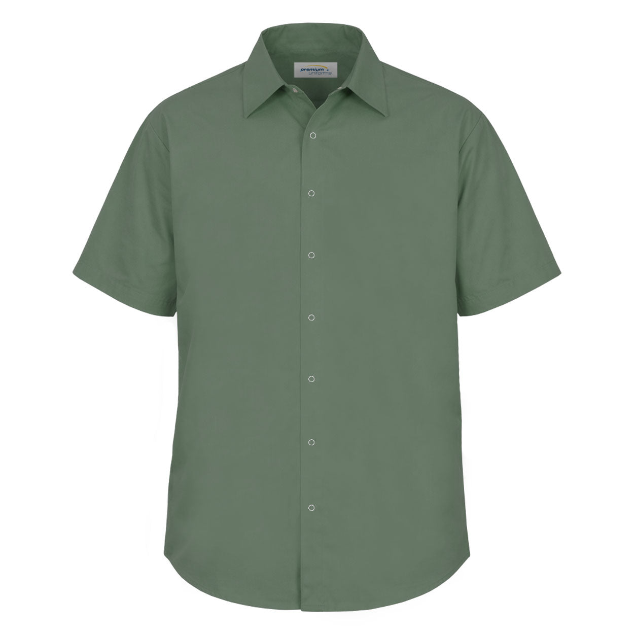 Lagoon Green short sleeve work shirt on white background