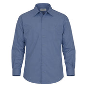 Postman Blue long sleeve work shirt on white background