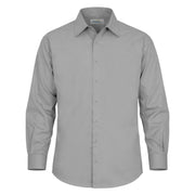 Grey long sleeve work shirt on white background