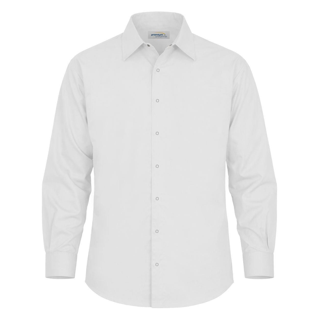 White long sleeve work shirt on white background