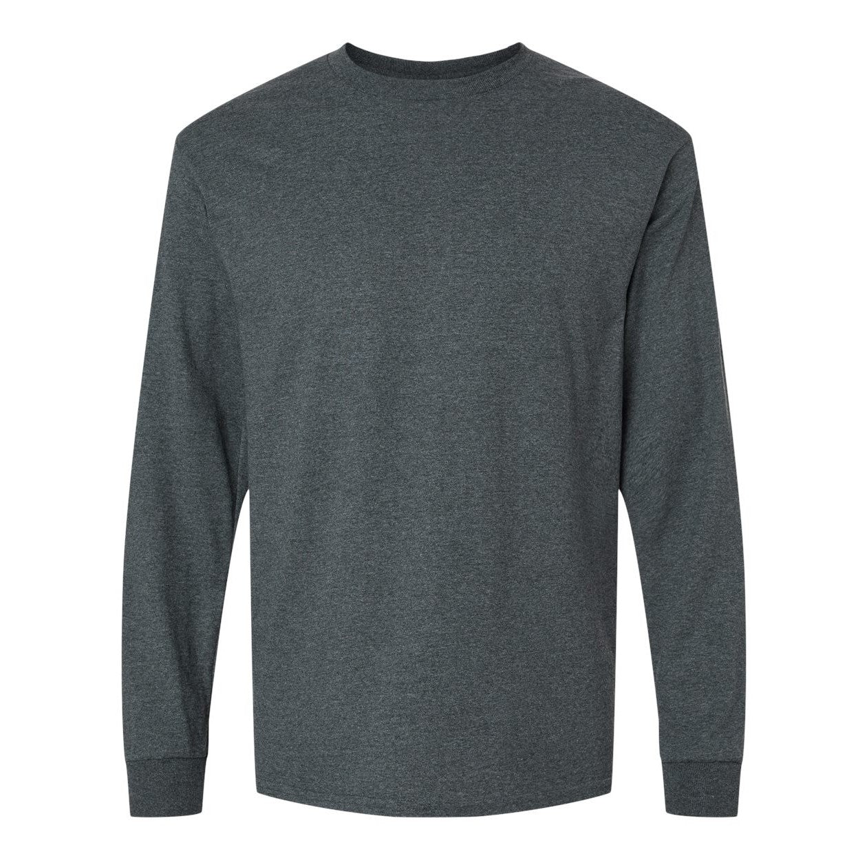 Dark heather grey t-shirt on a white background