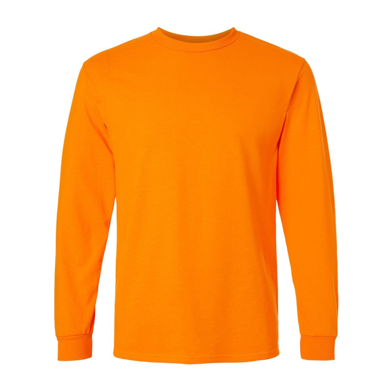 Safety orange t-shirt on a white background