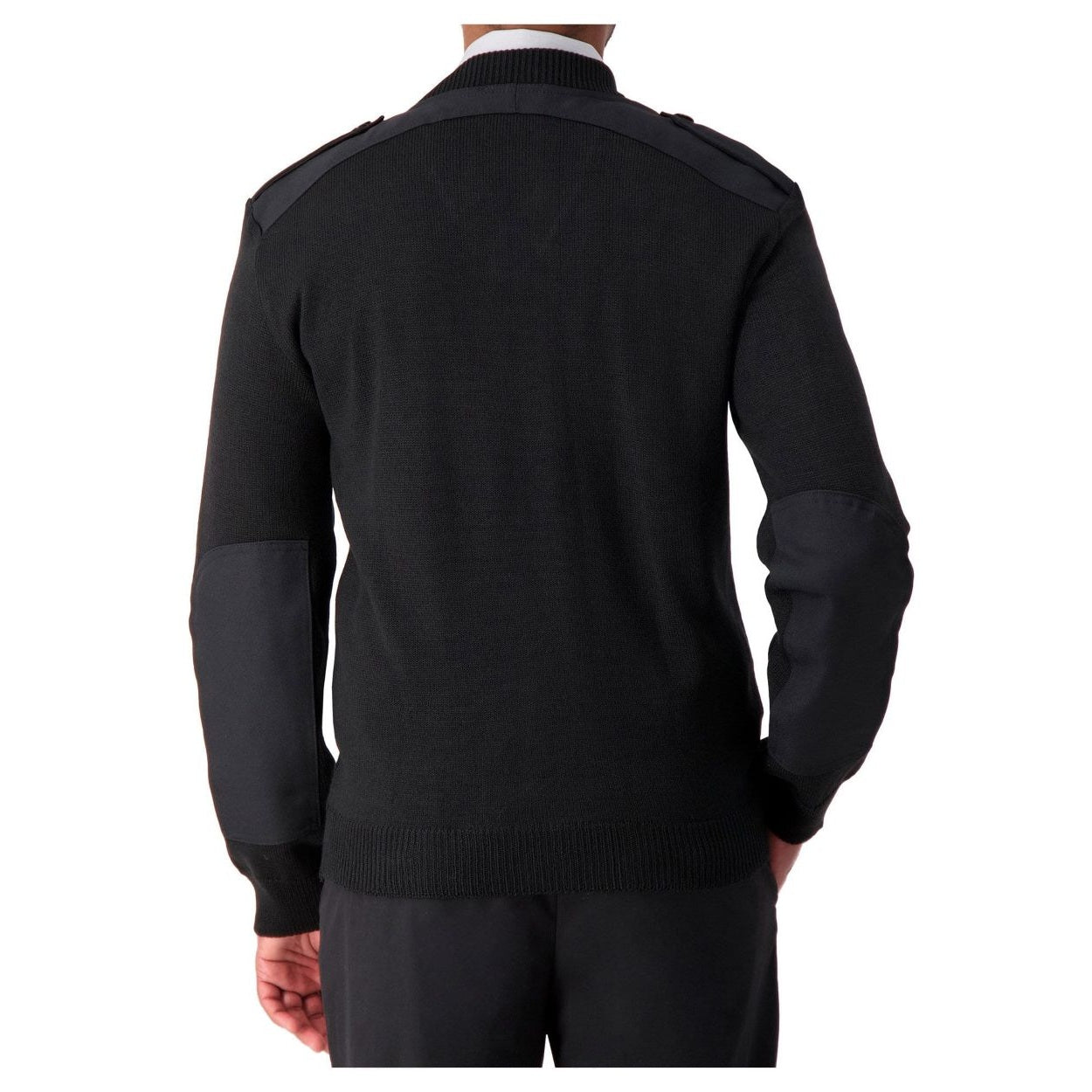 Black cardigan on a white background