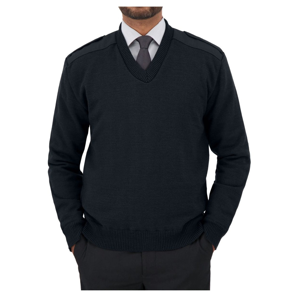 Navy cardigan on a white background