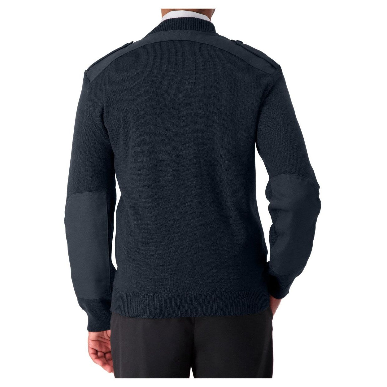 Navy cardigan on a white background