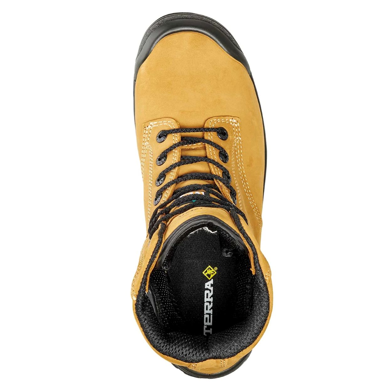 Tan boot on a white background
