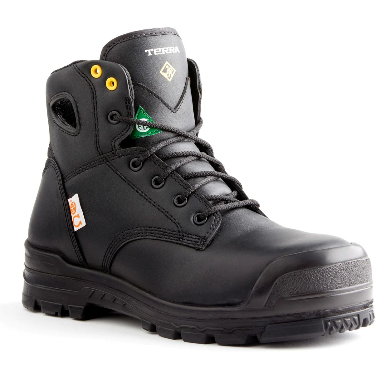 Black boot on a white background
