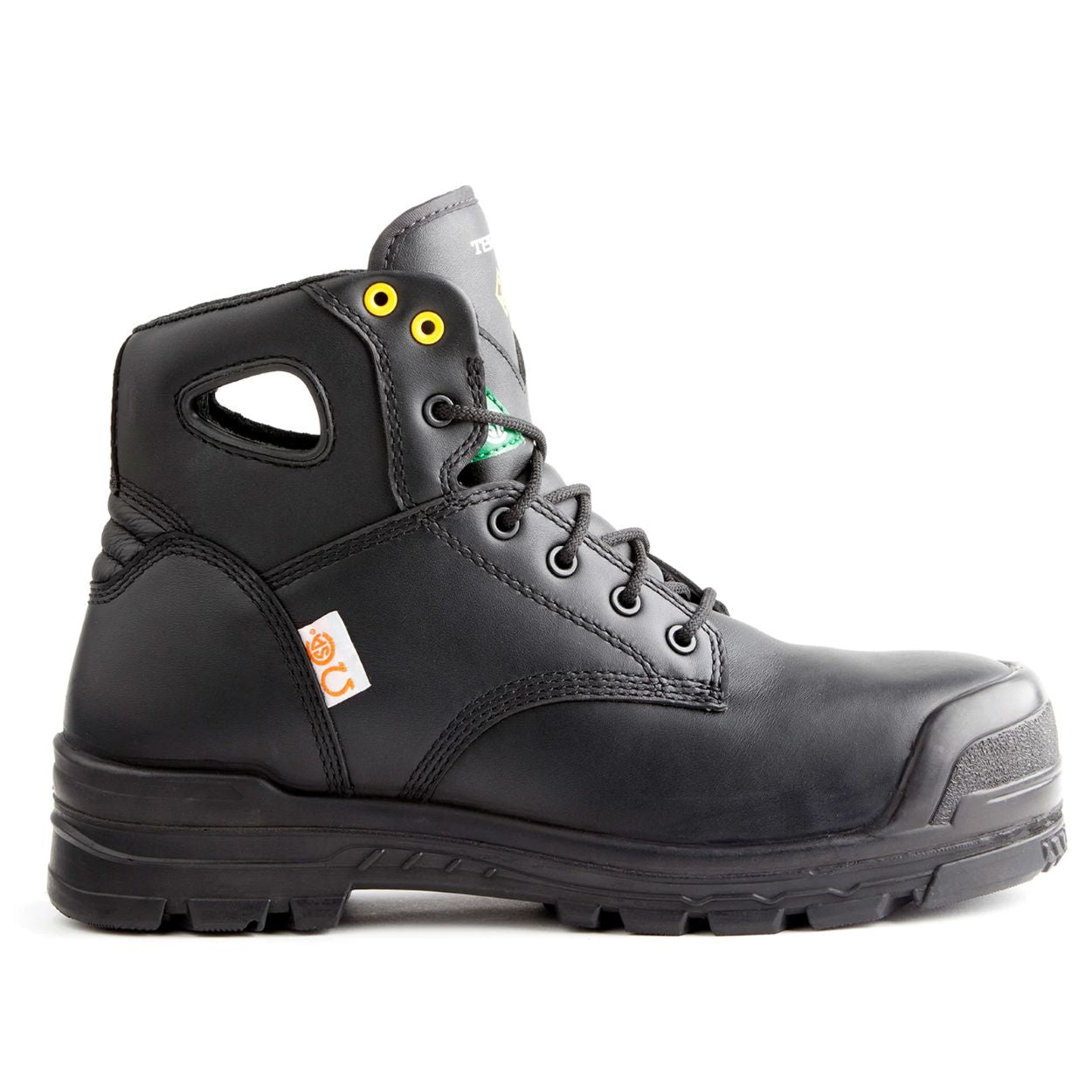 Black boot on a white background