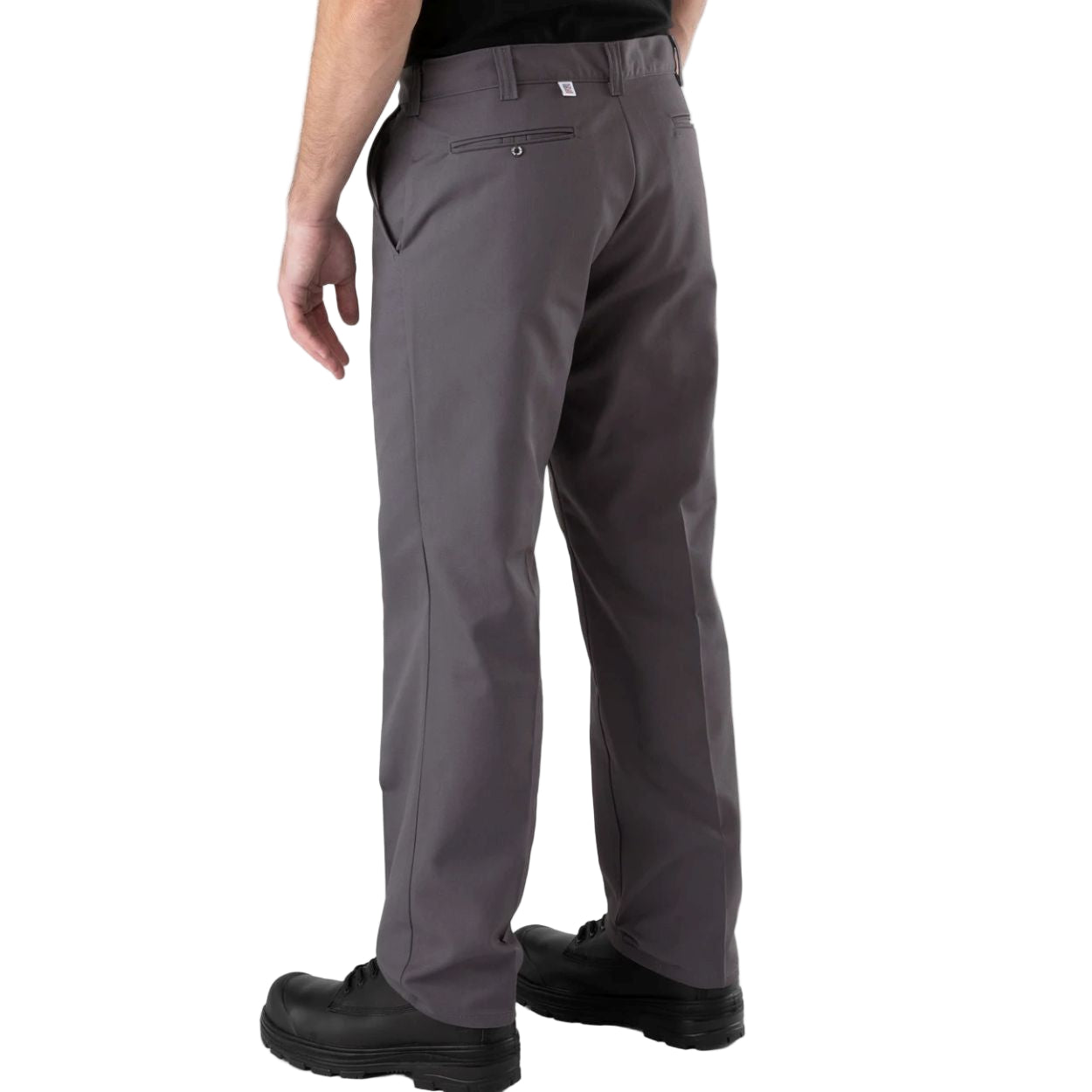 Charcoal grey pants on a white background