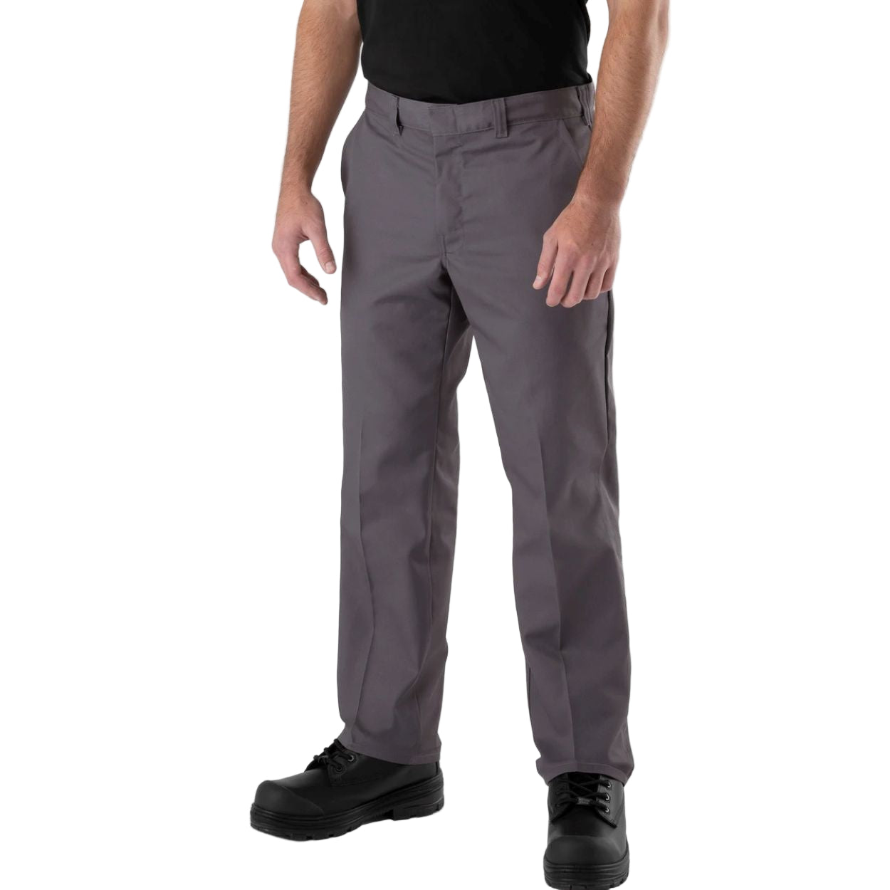 Charcoal grey pants on a white background