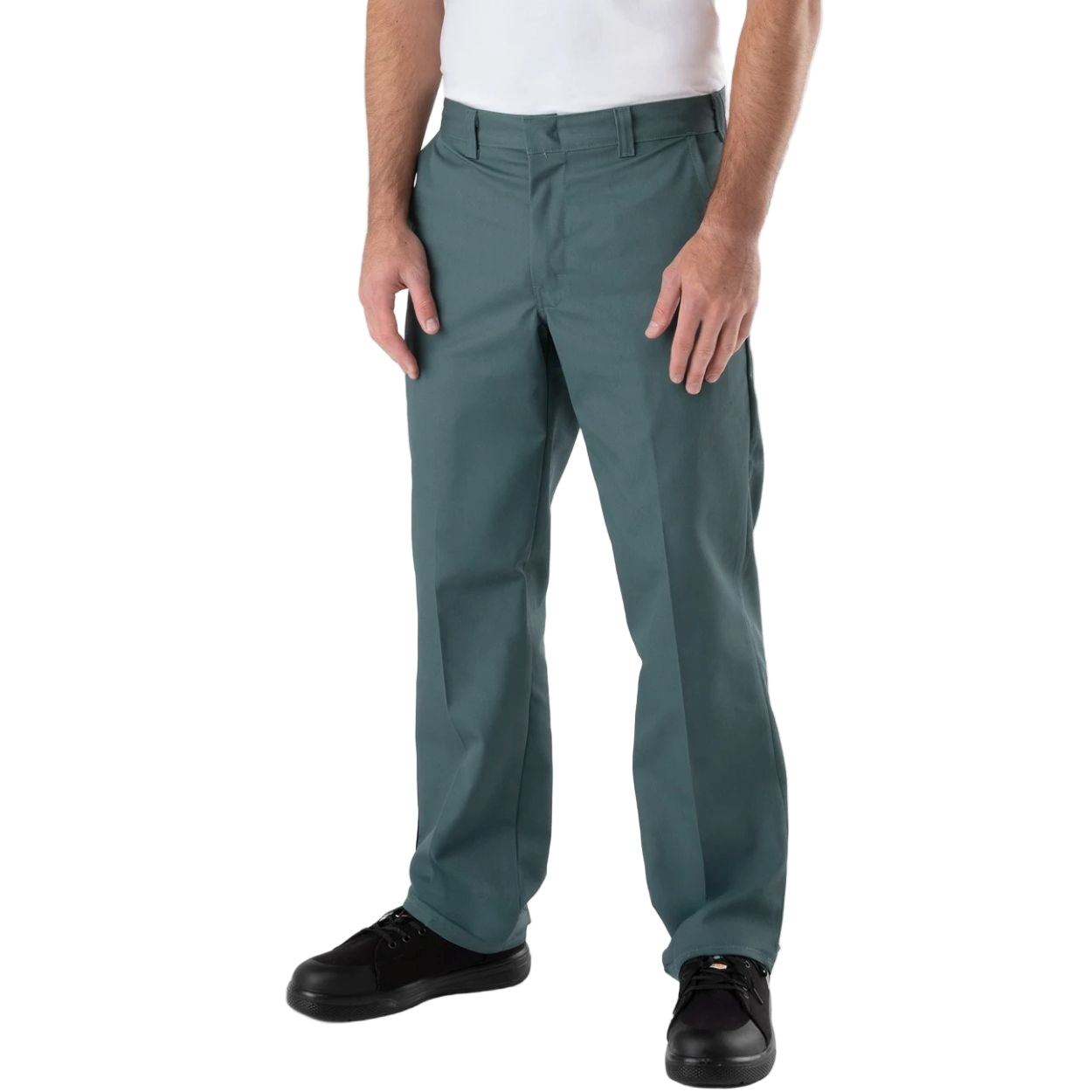 Green pants on a white background