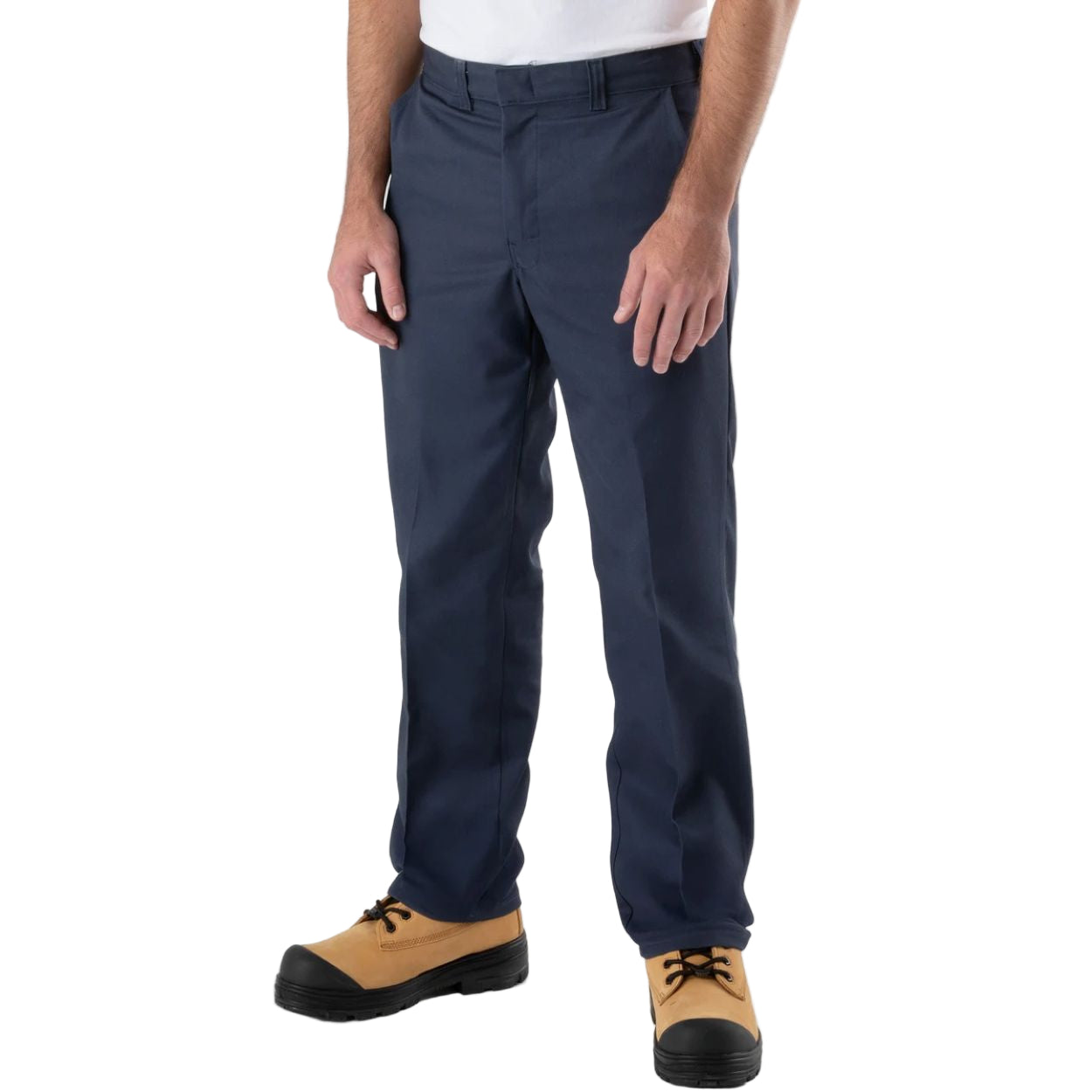 Navy blue pants on a white background