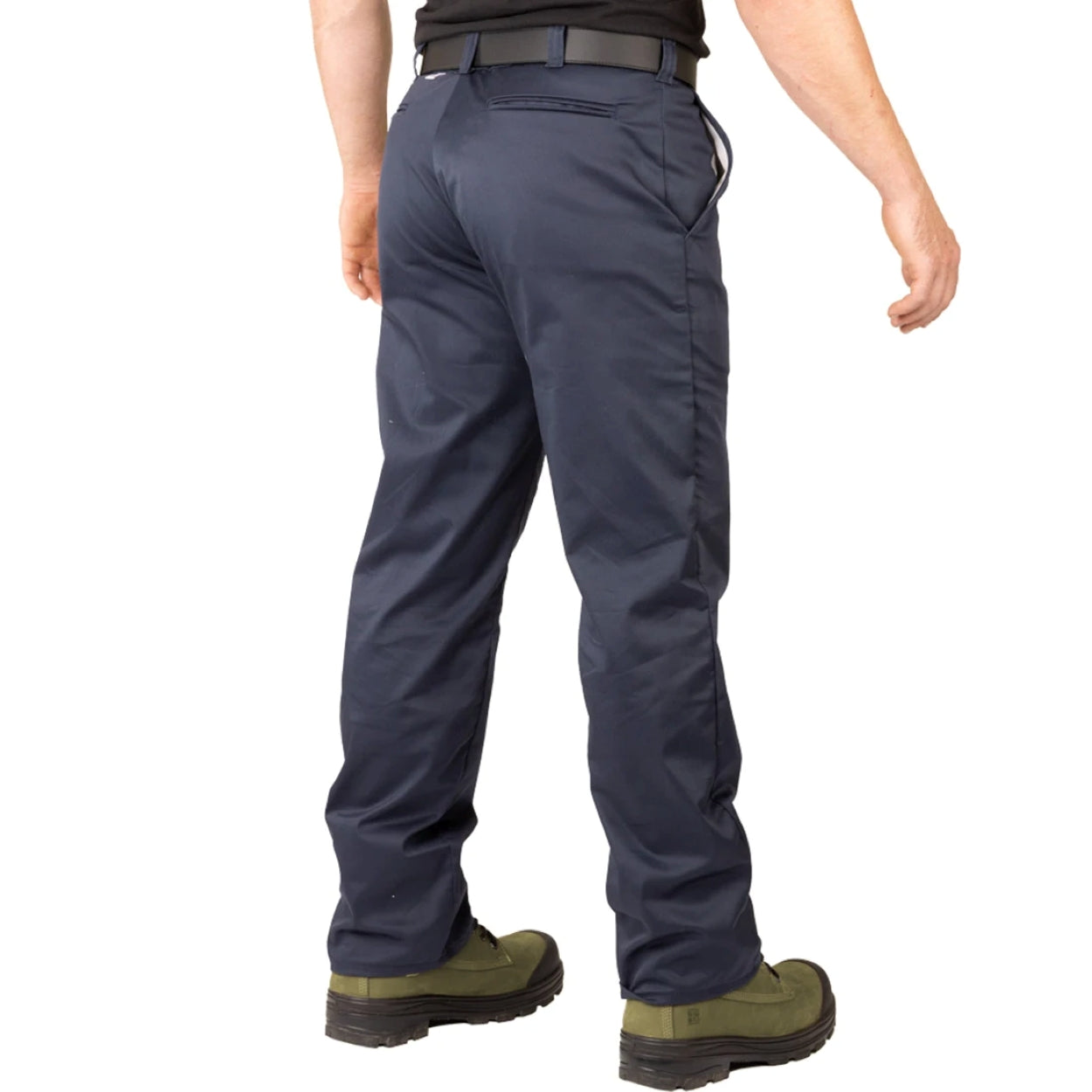 Navy pants on a white background
