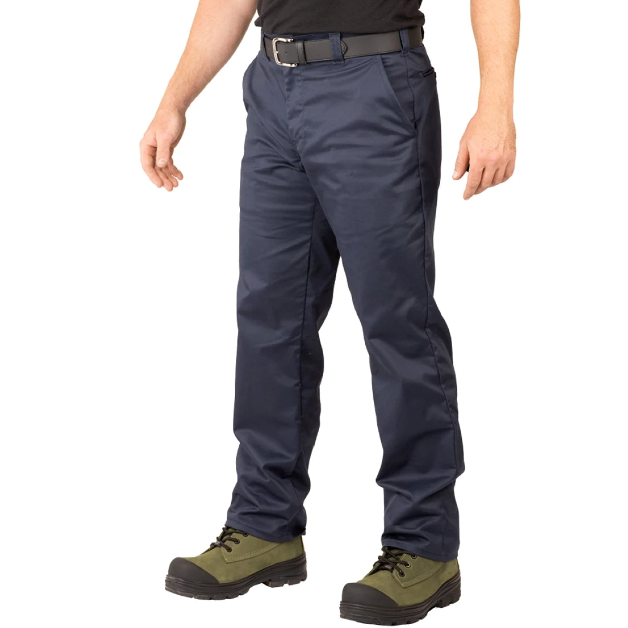 Navy pants on a white background