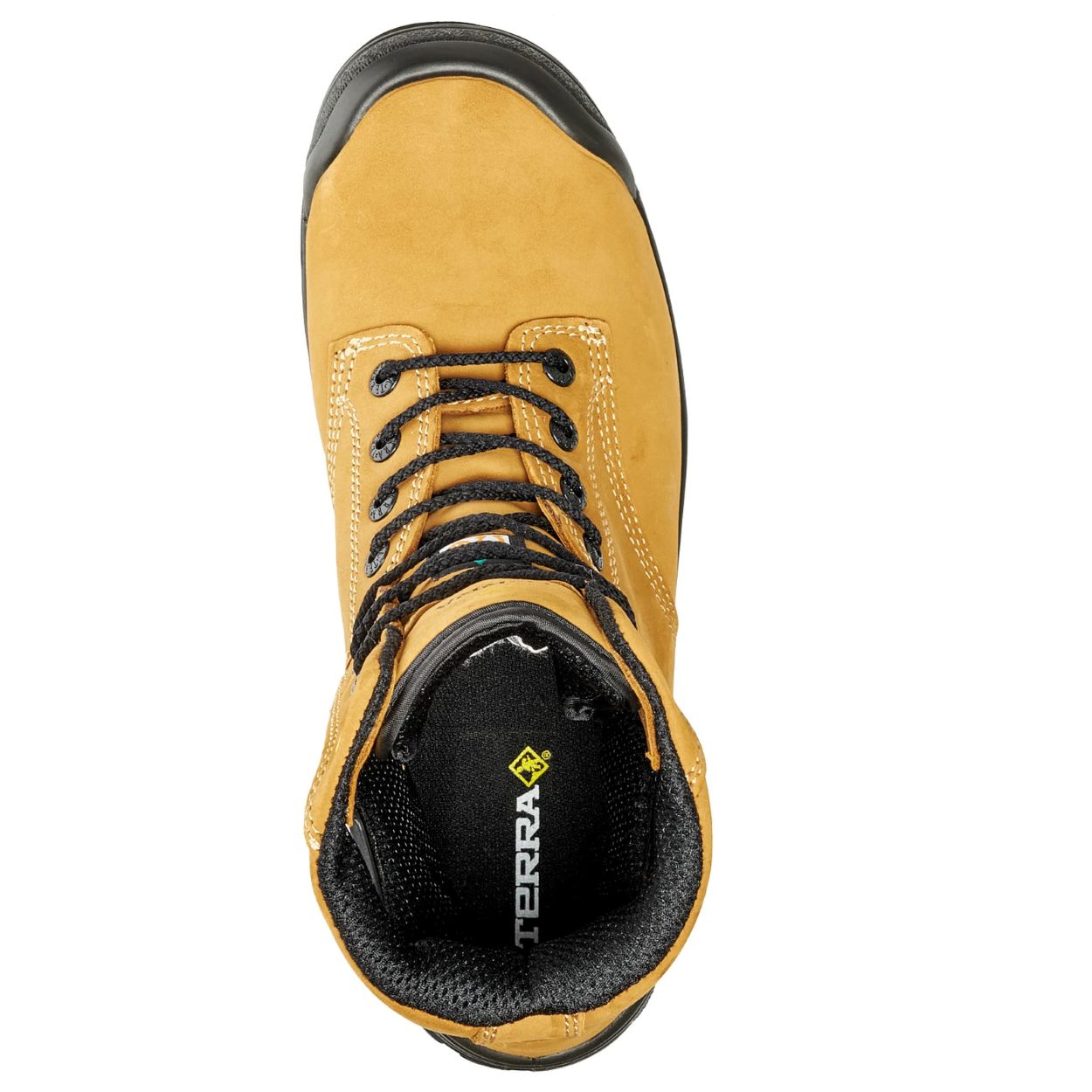 Tan boot on a white background