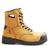 Tan boot on a white background