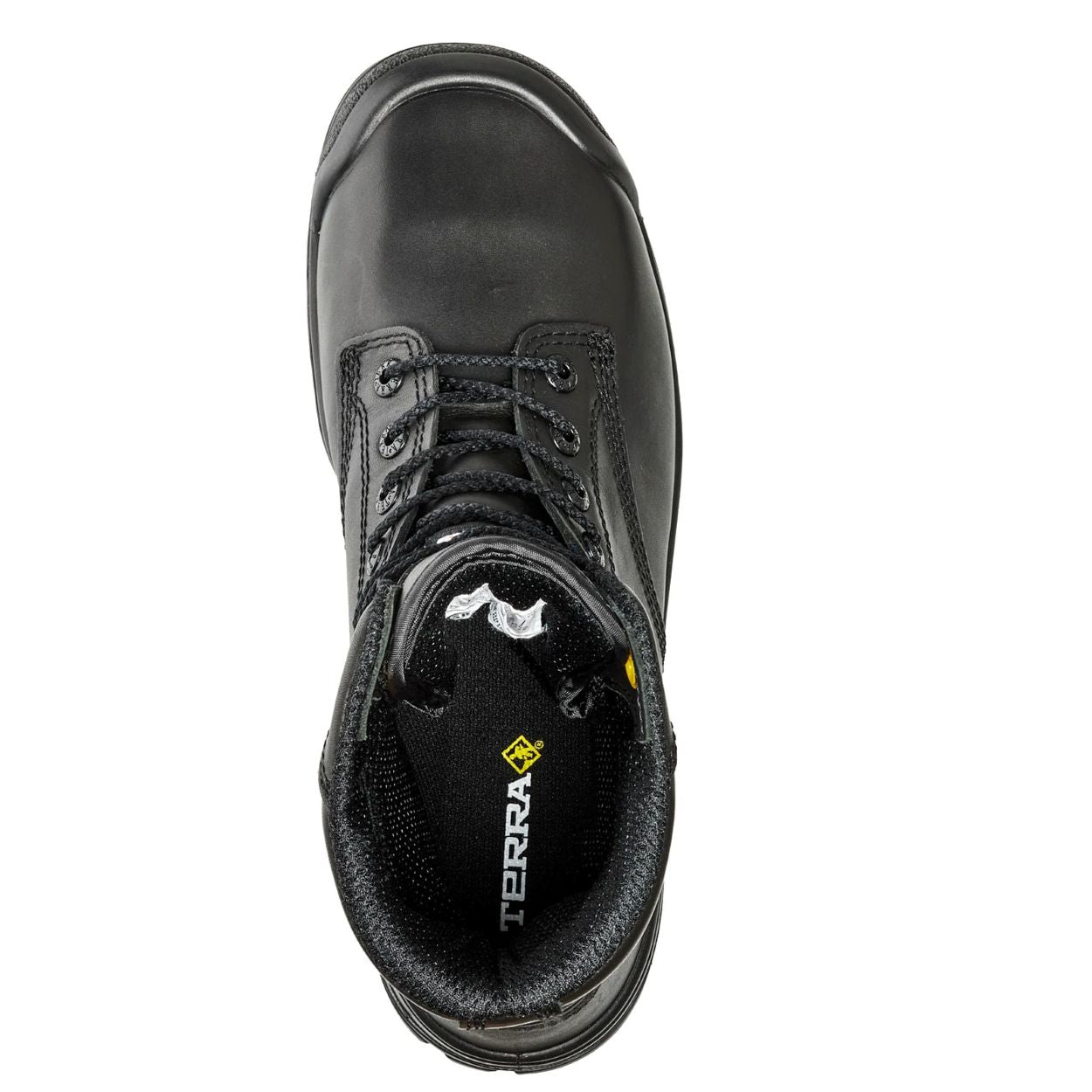 Black boot on a white background