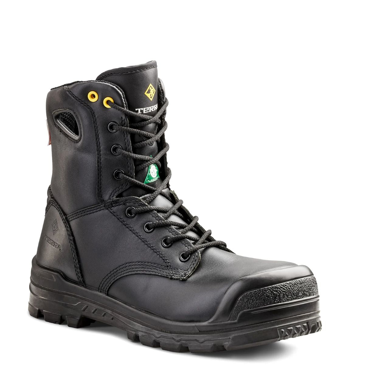 Black boot on a white background