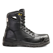 Black boot on a white background