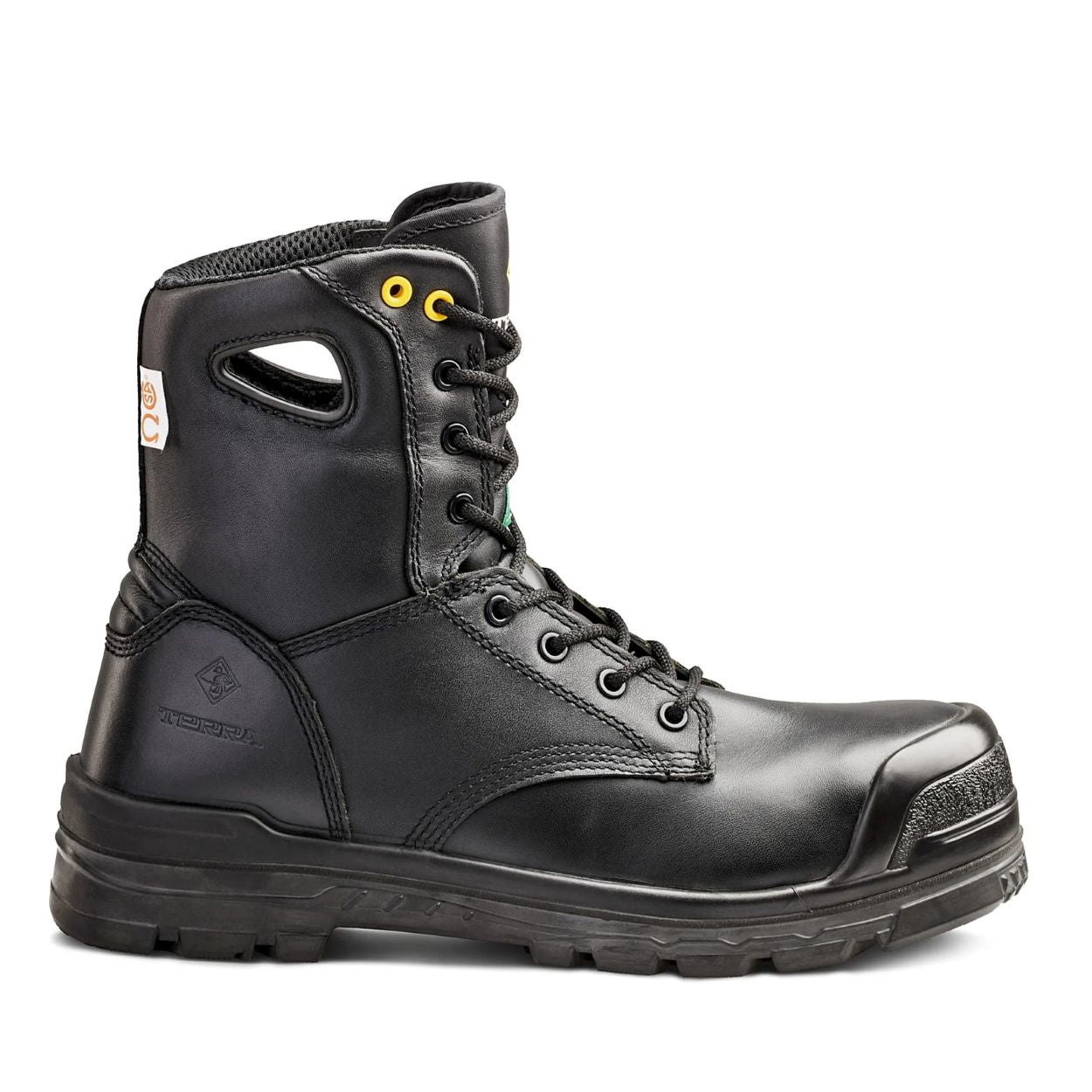 Black boot on a white background