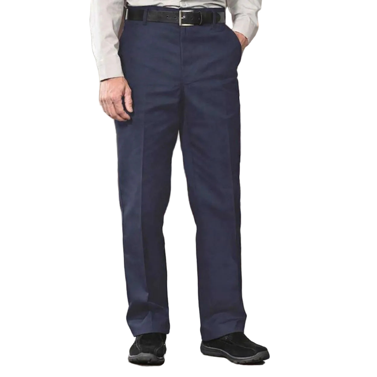 Navy pants on a white background
