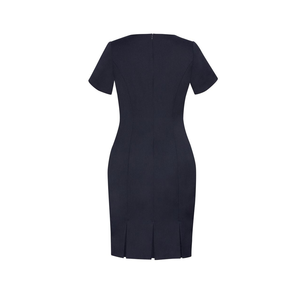 Navy dress on a white background