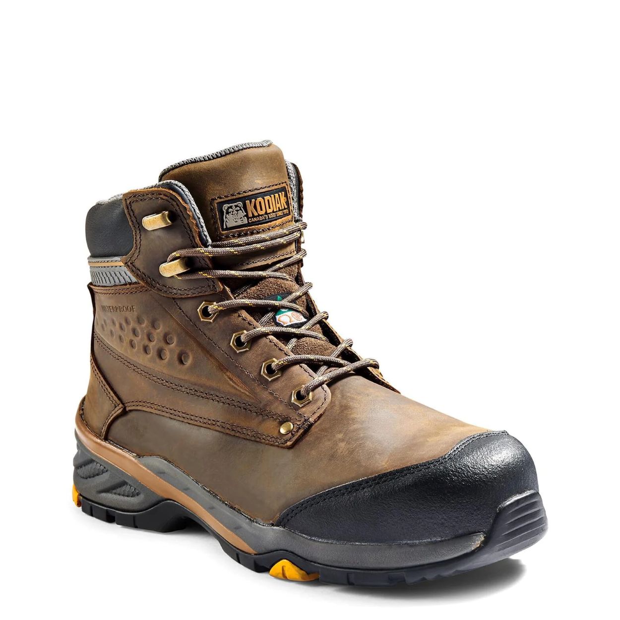 Brown boot on a white background