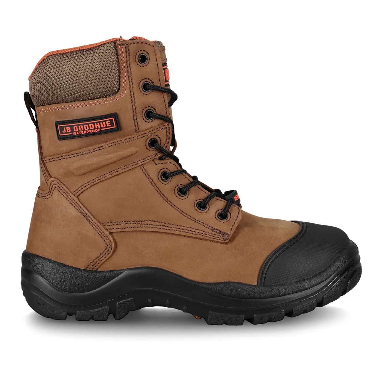 Taupe boot on a white background