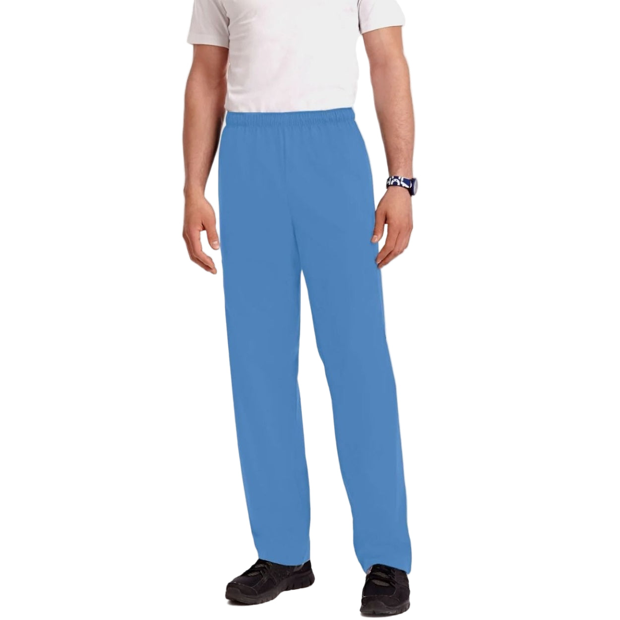 Ceil blue scrub pants on a white background