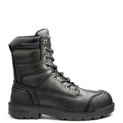 Black boot on a white background