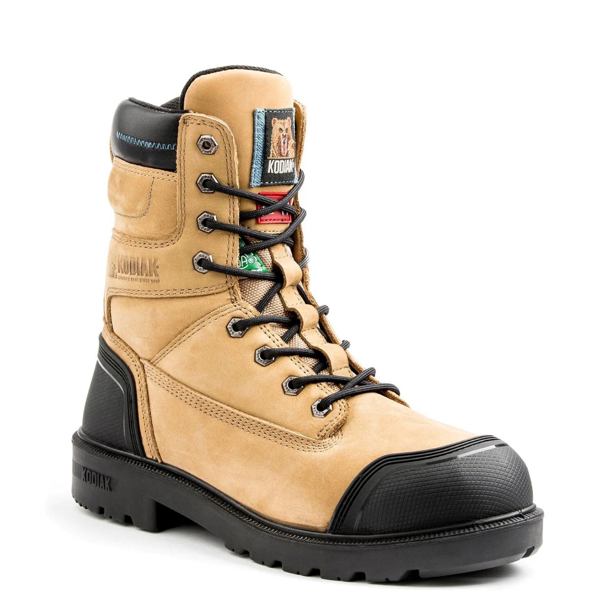 Taupe boot on a white background
