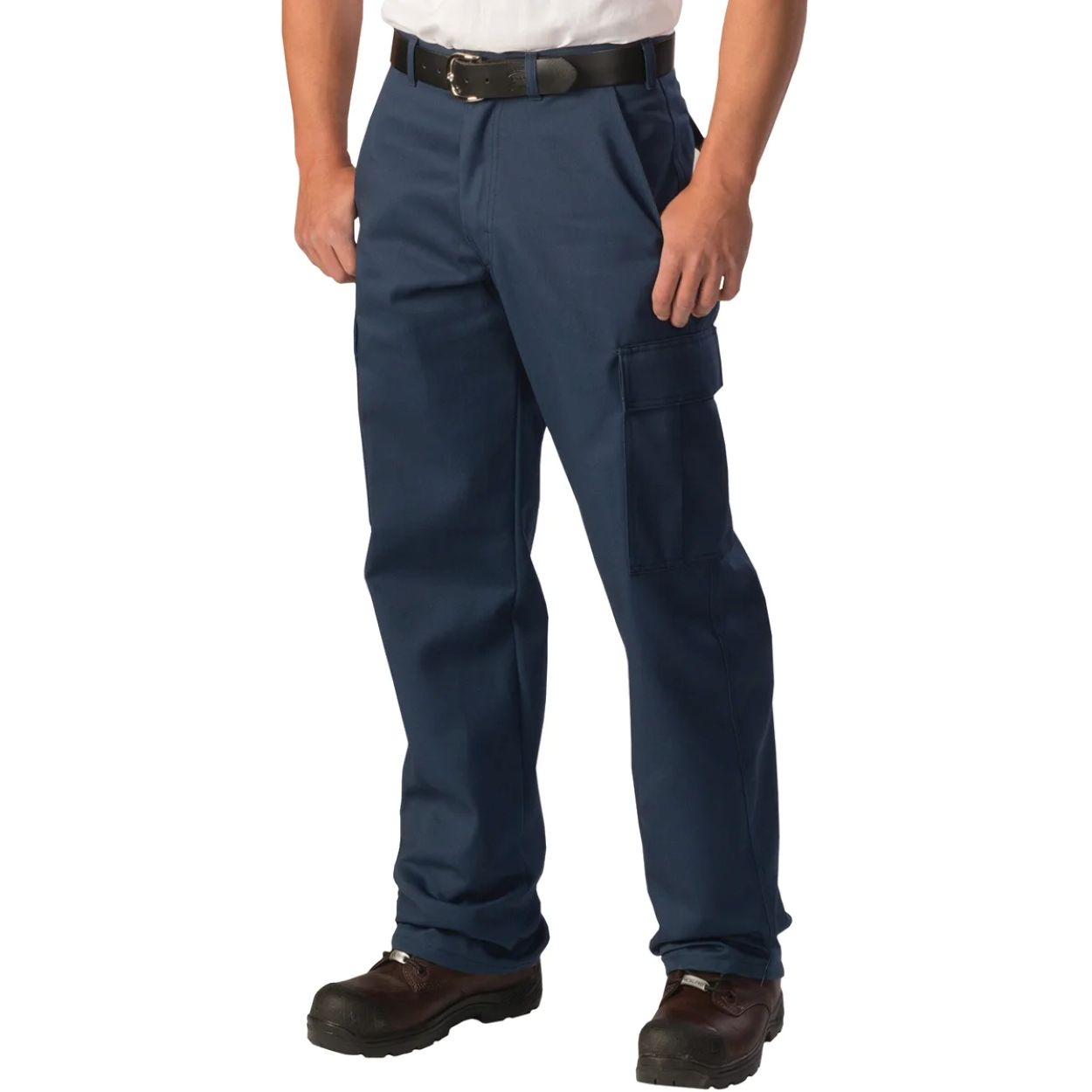 Navy blue pants on a white background