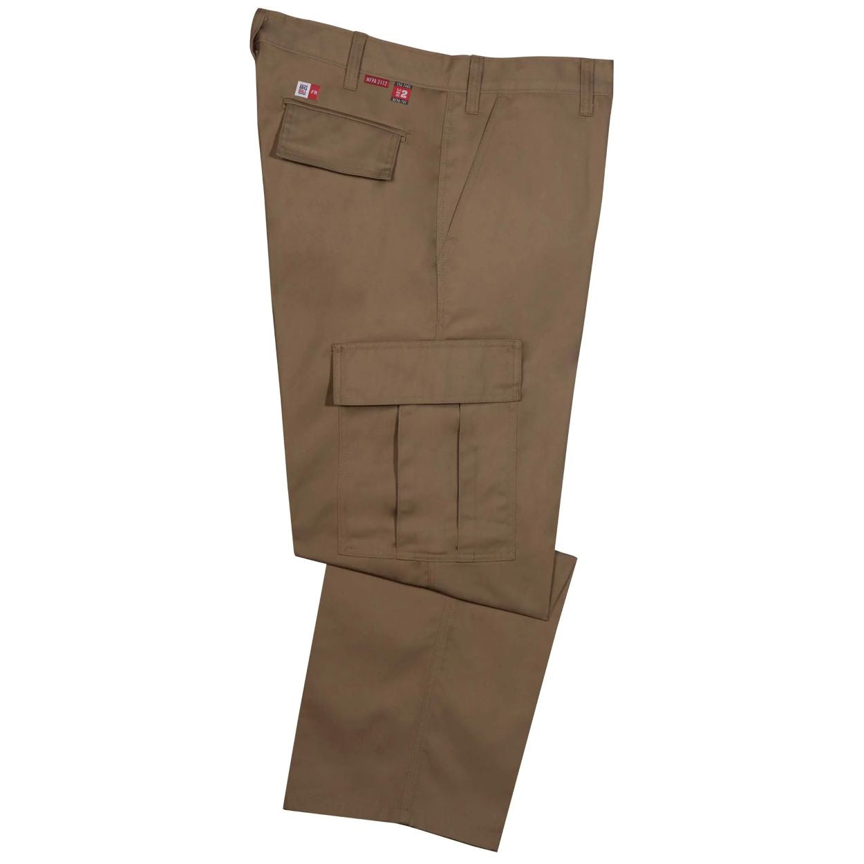Khaki work pants on a white background