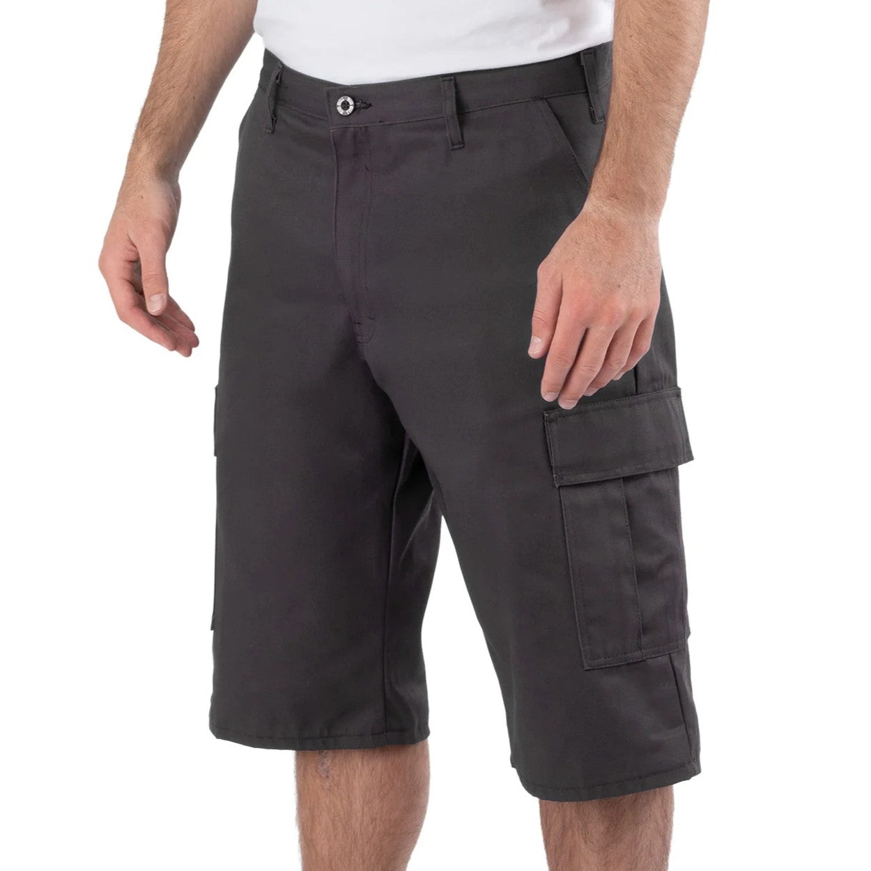 Charcoal shorts on a white background