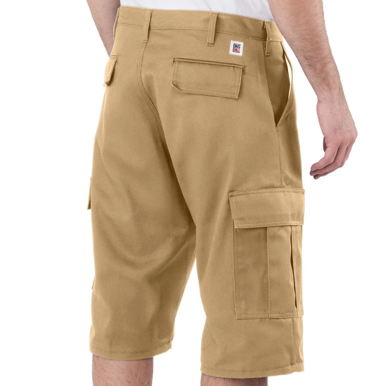 Khaki shorts on a white background