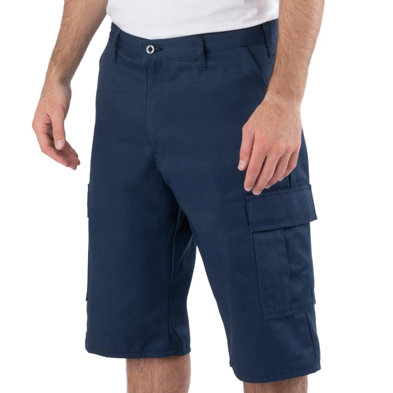Navy shorts on a white background
