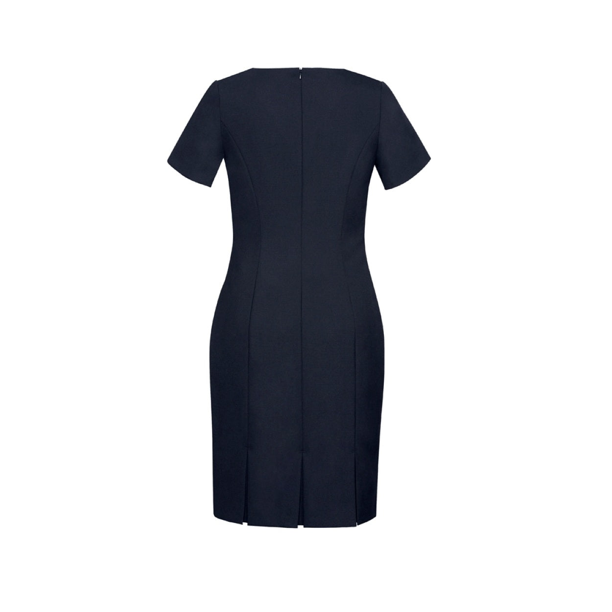Navy dress on a white background