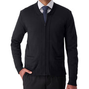 Black cardigan on a white background