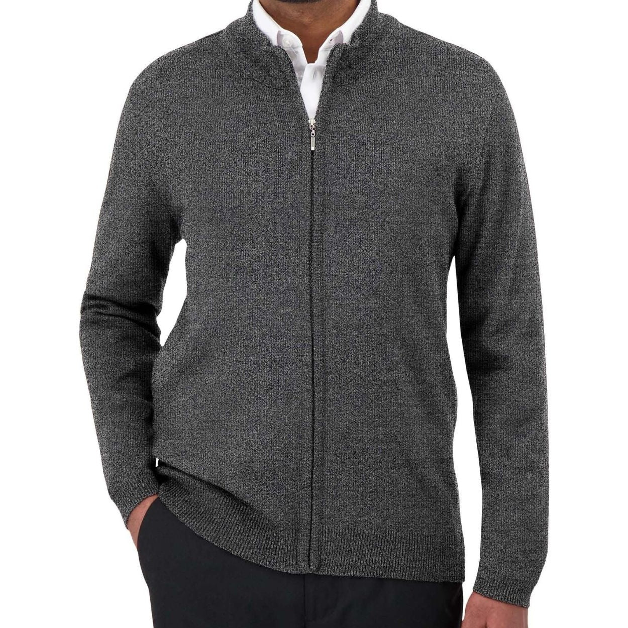 Executive grey cardigan on a white background