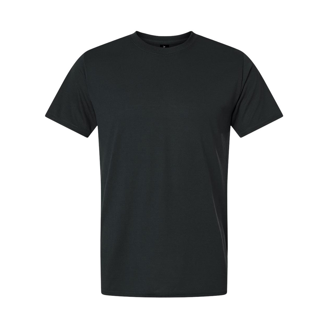 Black t-shirt on a white background