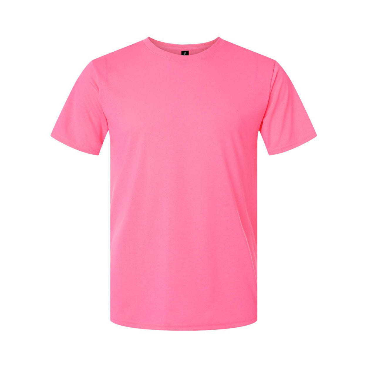 Safety pink t-shirt on a white background